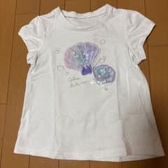 any FAM白Tシャツ 120cm 貝殻刺繍スパンコール入り　接触冷感のサムネイル