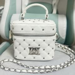 Darich ダーリッチ キルティングビジュースクエアミニバッグ ホワイト