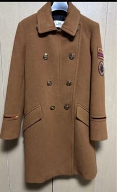コーチ　ダブルブレストコート　キャメル　ワッペン　レディース　ウール コーチ ダブルブレストコート キャメル ワッペン レディース ウール