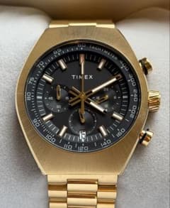 TIMEX/レガシー/アナログ/クロノグラフ/ゴールド/メタルバンド/箱付/美品