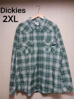 Dickies 長袖チェックシャツ グリーンのサムネイル