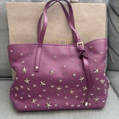 JIMMY CHOO パープル スタースタッズ ハンドバッグ - メルカリ
