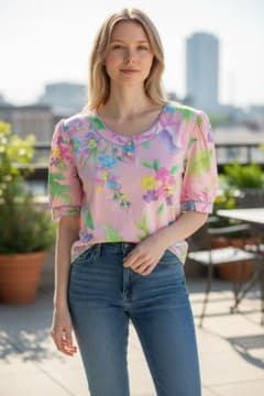LEONARD]レオナール可愛いPINK花柄トップスMサイズ美品 - メルカリ