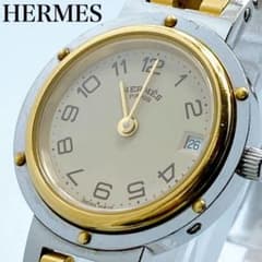 449HERMES エルメス　クリッパー　デイト　ラウンド　コンビ　腕時計 449HERMES エルメス クリッパー デイト ラウンド コンビ 腕時計 - メルカリ
