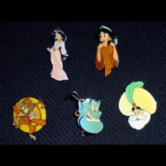⑫アラジン　ディズニー ピンバッジ 5個 ジャスミン　サルタン　アブー　ジーニー ⑫アラジン ディズニー ピンバッジ 5個 ジャスミン サルタン アブー