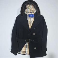 BURBERRY BLUE LABEL ラビットファー　ダッフルコート 美品】2way BURBERRY BLUE LABEL ダッフルコート L相当 - メルカリ