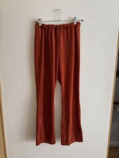 リブ編みオレンジフレアパンツのサムネイル