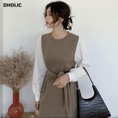 dholic ストラップ付配色ワンピースのサムネイル