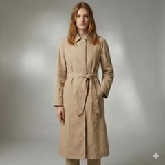 Max Mara 白タグ コート ウエストベルト付き ロング アイボリー 36