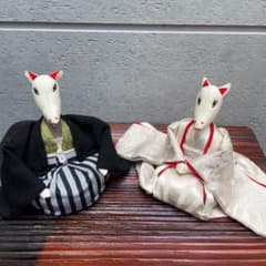 ちりめん細工 狐の嫁入り 縮緬 人形 - メルカリ