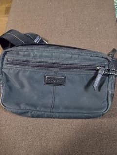COACH】コーチ ナイロン×レザー ボディバッグ ウエストポーチ 黒