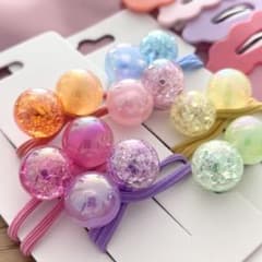 アクリルビーズ　ヘアゴム　7本セットのサムネイル