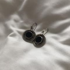 vintage silver black onyx pierceのサムネイル