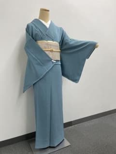 夏用『絽』色無地 着物 ブルーグレー 単衣のサムネイル