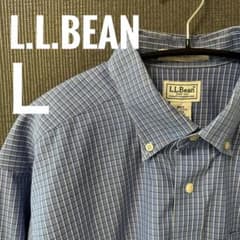 L.L.Bean エルエルビーン チェックシャツ ボタンダウン L 紺 アメカジ