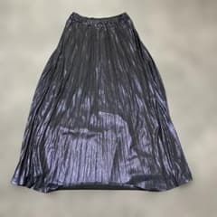 JEANASIS プリーツロングスカート メタリックブラック F