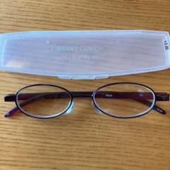 P1079 老眼鏡　超薄型読書眼鏡　コンパクト眼鏡　赤のサムネイル