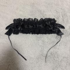 レース リボン ヘッドドレス ブラックのサムネイル