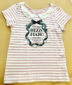 メゾピアノ　MEZZO PIANO ストライプTシャツ　M 150のサムネイル