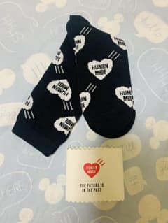 HUMAN MADE ソックス ブラック ハート柄 新品　1足　25-27cmのサムネイル
