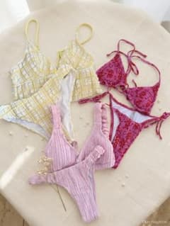 SHEIN Swim チェック柄 セパレート水着 ビキニのサムネイル