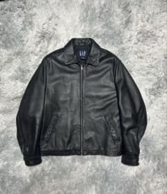 【着画あり】GAP 黒 レザージャケットのサムネイル