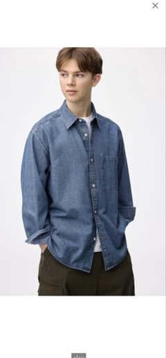 GU ウォッシュドデニムシャツ　L sizeのサムネイル