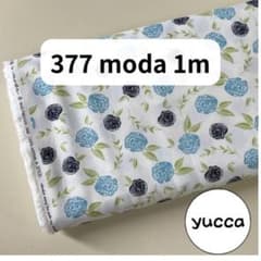377 moda ブルー線画花柄パッチワーク生地