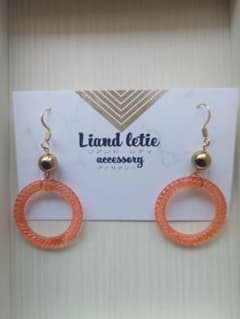 オレンジリング×ゴールドのピアス/イヤリング◆Liand letie◆のサムネイル