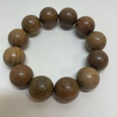 ◆緑檀（リグナムバイタ）◆天然木ブレスレット20 mm 12玉　No.1のサムネイル