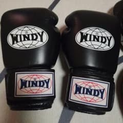 WINDY ボクシンググローブ ブラック16oz ドンキ購入ミットおまけ WINDY ボクシンググローブ ブラック16oz ドンキ購入ミットおまけ