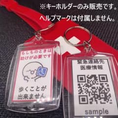 情報アクセスQRコード付き補助キーホルダー(44)車いす子供のサムネイル