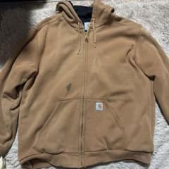 Carhartt カーハート　ブラウン フードジップアップパーカー　サーマルのサムネイル