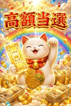 高額当選 幸運を招く 招き猫 金運 宝くじ 金色 虹 開運 財運 E321