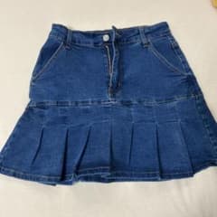デニムブルー プリーツスカートのサムネイル