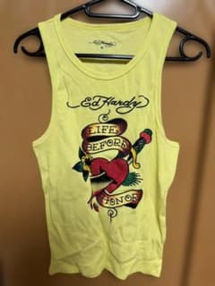 Ed Hardy タンクトップ M ライム ハート Y2K - メルカリ