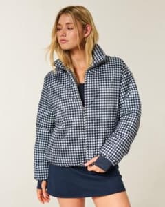 Holister ホリスター ジップアップジャケット ギンガムチェック ダウン 