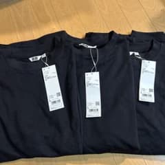 エアリズムコットン オーバーサイズTシャツ (5 分袖)Lサイズ ブラックのサムネイル