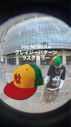 90s NEW ERA ヤンキース キャップ ラスタカラー クレイジーパターン