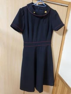 7号 アンジョア ワンピース 事務服 ネイビー 半袖のサムネイル