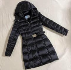 A*送様 PRADA　ロングコート　ブラック　ダウンコート　【66c20046】 美品】PRADA ブラック ロングダウンコート 36 - メルカリ