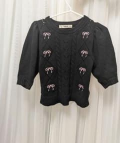 FURFUR リボン刺繍ニットトップスのサムネイル