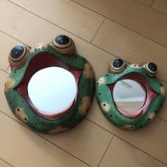 【２点まとめ売り】かえる 鏡 掛け鏡のサムネイル