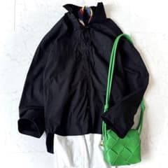 美品 ドゥーズィエムクラス 日本製 コットン レースアップ 長袖 シャツ 