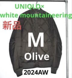 【新品】UNIQLO✖️WMリサイクルハイブリッドダウンジャケットM/オリーブ 新品】UNIQLO✖️WMリサイクルハイブリッドダウンジャケットM/オリーブ