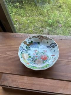 古伊万里 色絵 花文 輪花皿 陶磁器 骨董品 なます皿 - メルカリ