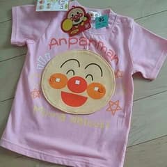 新品　タグつき　アンパンマンTシャツ　95　ピンク　綿100のサムネイル