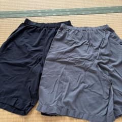 無印 メンズ ハーフパンツ 2枚セット ブラック グレー S〜Mサイズ　パジャマ