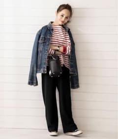 神戸レタス サイドジップとろみジャージーワイドパンツのサムネイル