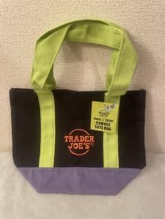 Trader Joe's キャンバストートバッグ 黒×紫 ハロウィン トレジョ